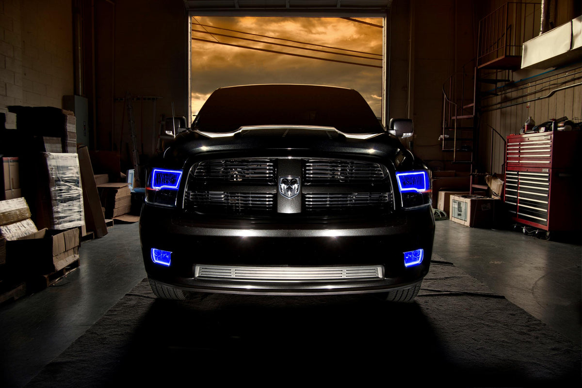 Oracle Lighting Pre-Assembled ColorSHIFT w/SWITCHBACK Halo Headlights - Black Housing (2009-2018 Ram 1500, 1500) - 8906-330