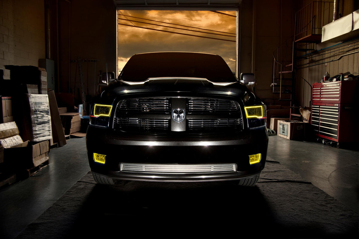 Oracle Lighting Pre-Assembled ColorSHIFT w/SWITCHBACK Halo Headlights - Black Housing (2009-2018 Ram 1500, 1500) - 8906-504
