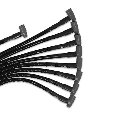Sleeved Spark Plug Wires for SBC over valve cover, HEI.  - 31351