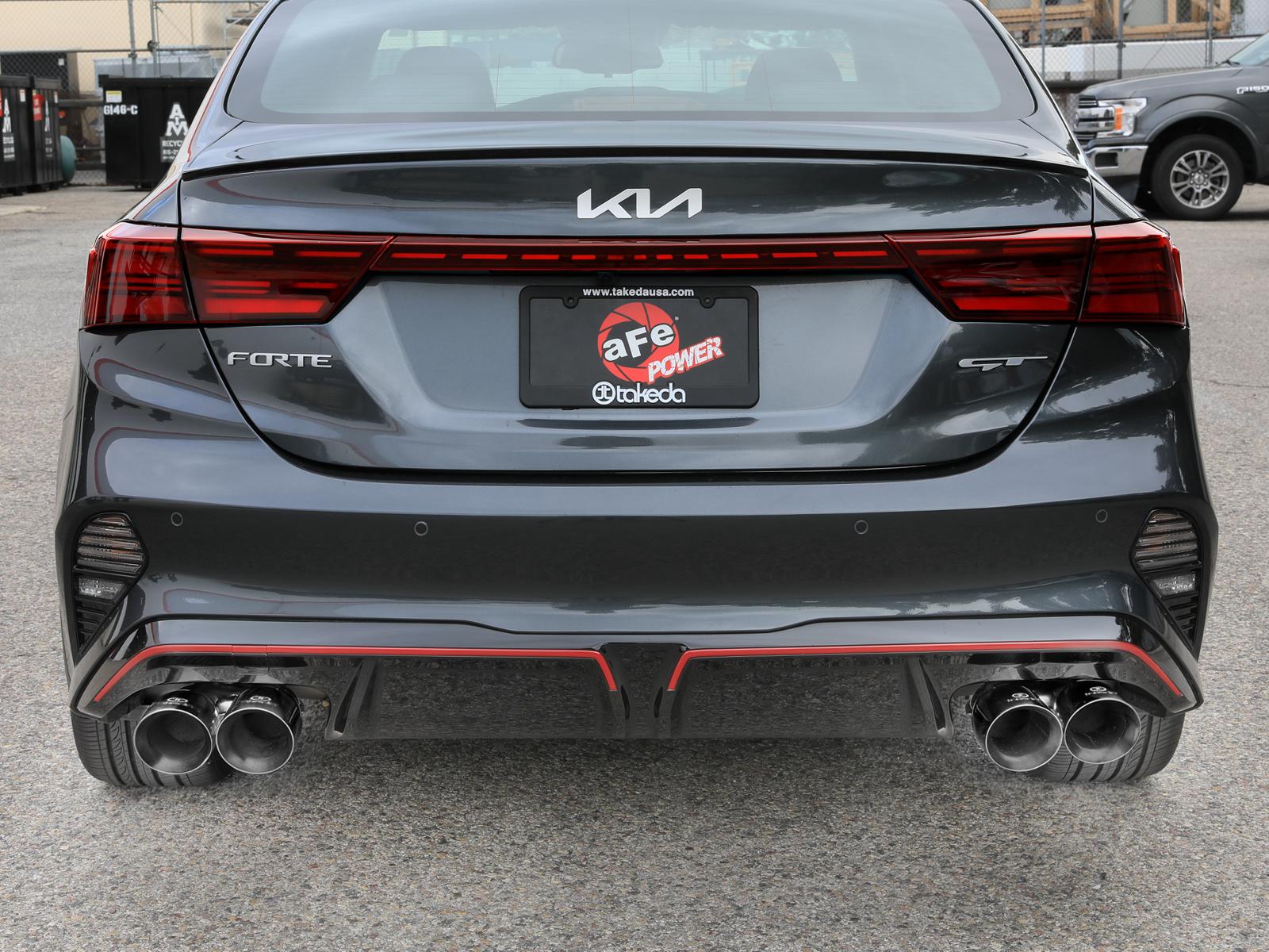 AFE Takeda 3 IN to 2-1/2 IN 304 Stainless Steel Axle-Back Exhaust w/ Polished Tips (2022-2024 Forte GT) - 49-37039-P