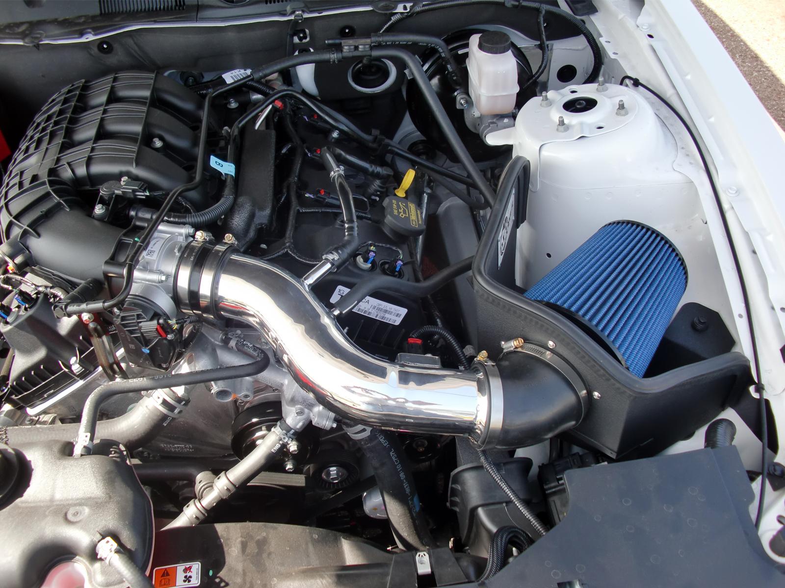 AFE Magnum FORCE Stage-2 Cold Air Intake System w/ Pro 5R Media Polished (2011-2014 Mustang) - 54-12102-P