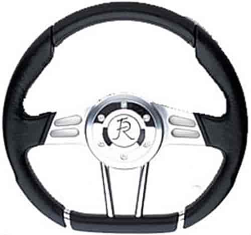 Flaming River Steering Wheel: D Shaped Wheel - Black 13.5 inch - FR20130BK