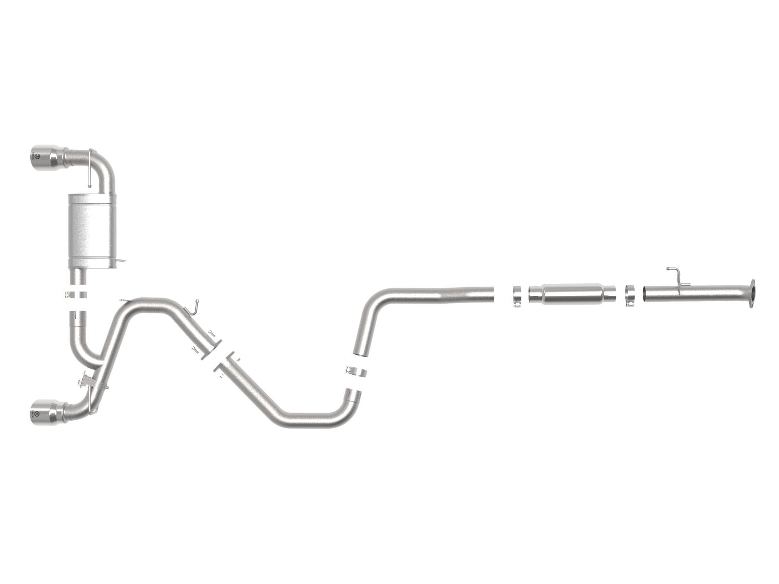 aFe Takeda 3" 304 Stainless Steel Cat-Back Exhaust System - Polished Tip (2021-2022 Hyundai Veloster N L4-2.0L (t)) - 49-37030-P