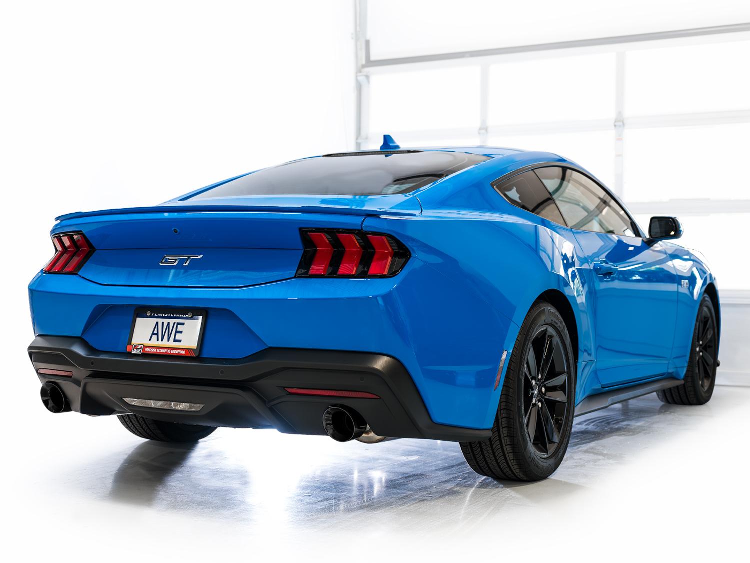 AWE Touring Edition Catback Exhaust - Dual Diamond Black Tips (2024-2026 Mustang GT) - 3015-33650