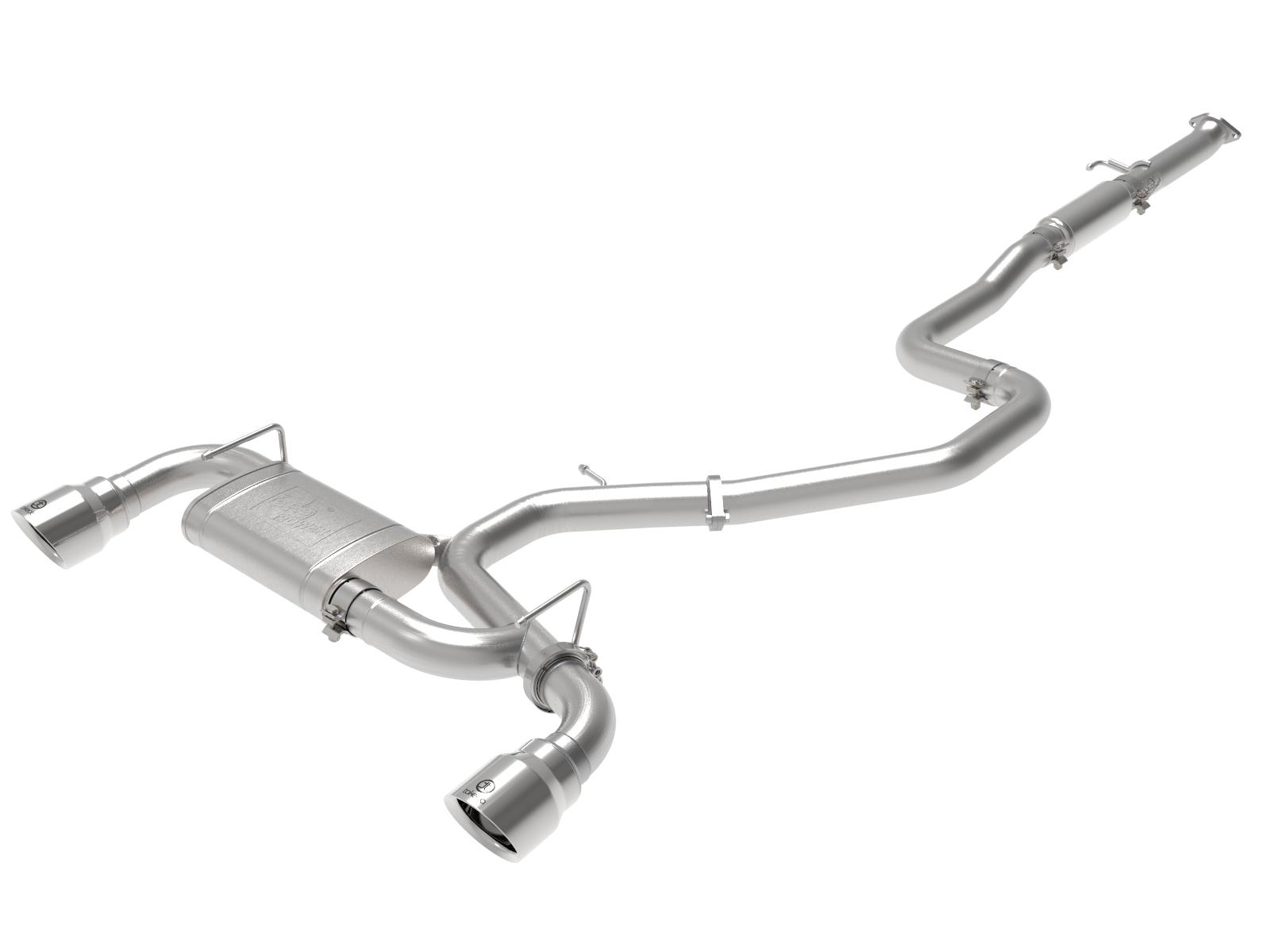 AFE Takeda-ST 3 IN 304 Stainless Steel Cat-Back Exhaust System w/ Polished Tips (Hyundai Veloster N 19-20 L4-2.0L (t)) - 49-37010-P