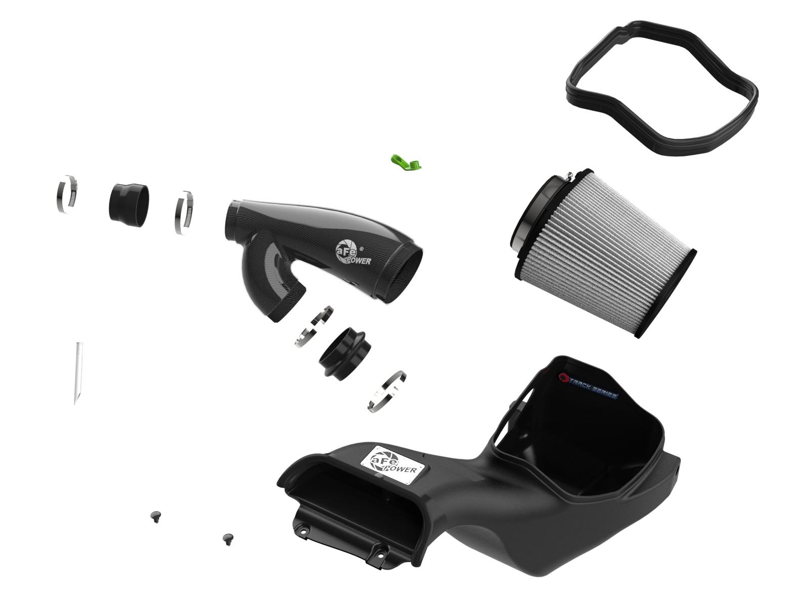 aFe Track Series Carbon Fiber Cold Air Intake System w/ Pro DRY S Filter (2021-2025 F-150 Raptor 3.5L) - 57-10031D
