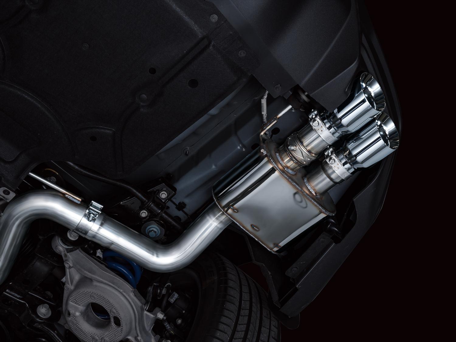 AWE SwitchPath Catback Exhaust - Quad Chrome Silver Tips (2024-2026 Mustang GT) - 3025-42650