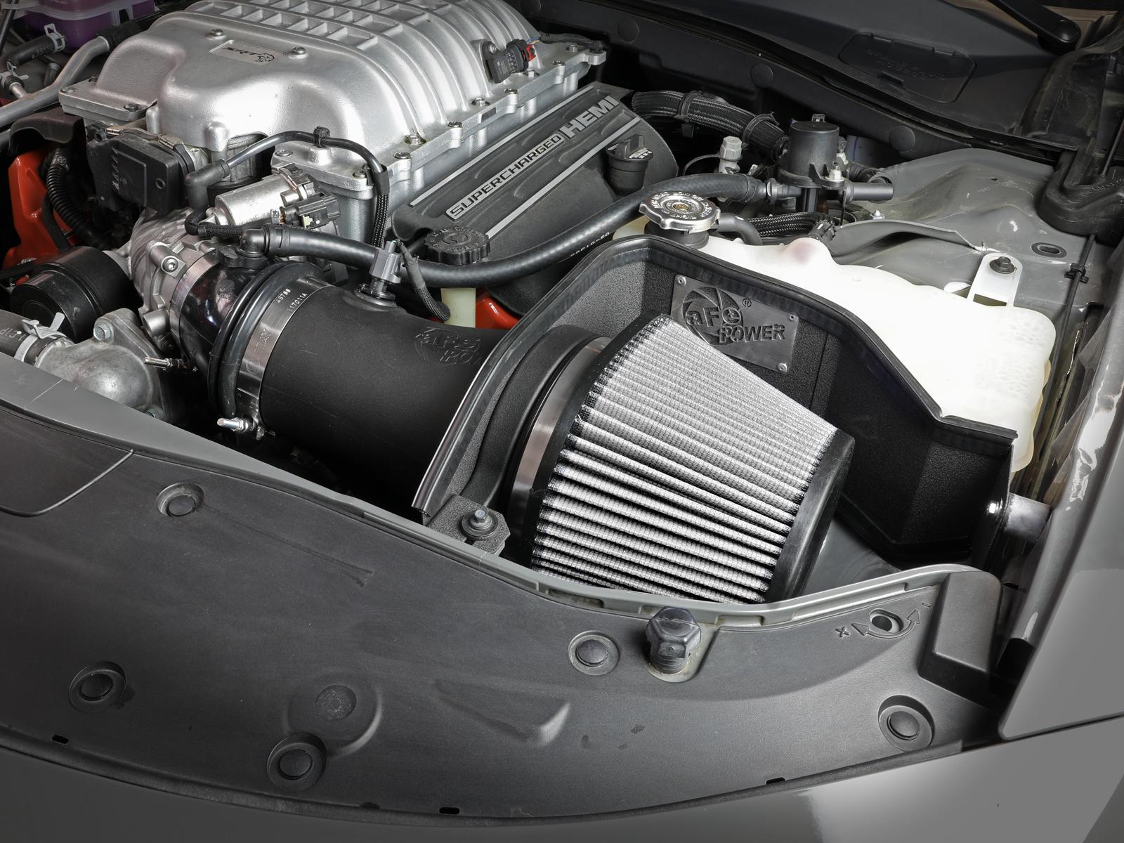 AFE Magnum FORCE Stage-2XP Cold Air Intake System w/ Pro DRY S Media Black (Dodge Challenger/Charger SRT Hellcat 17-20 V8-6.2L (sc) HEMI) - 54-12852D