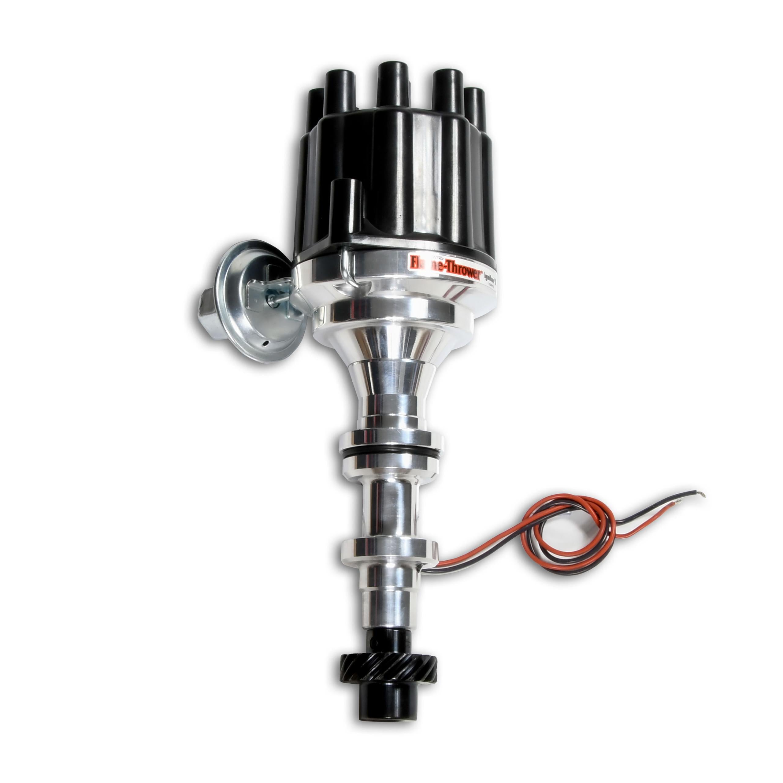 Pertronix FLAME-THROWER BILLET DISTRIBUTOR WITH IGNITOR II ELECTRONICS FOR CADILLAC 331-390(Pre63). VACUUM ADVANCE WITH BLACK FEMALE STYLE CAP. - D170700