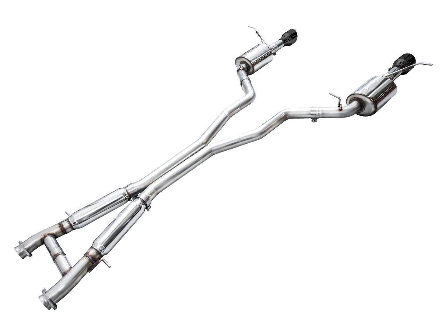 AWE Touring Edition Exhaust - Diamond Black Tips (2018-2023 Dodge Durango 6.4L / 6.2L SC) - 3015-33952