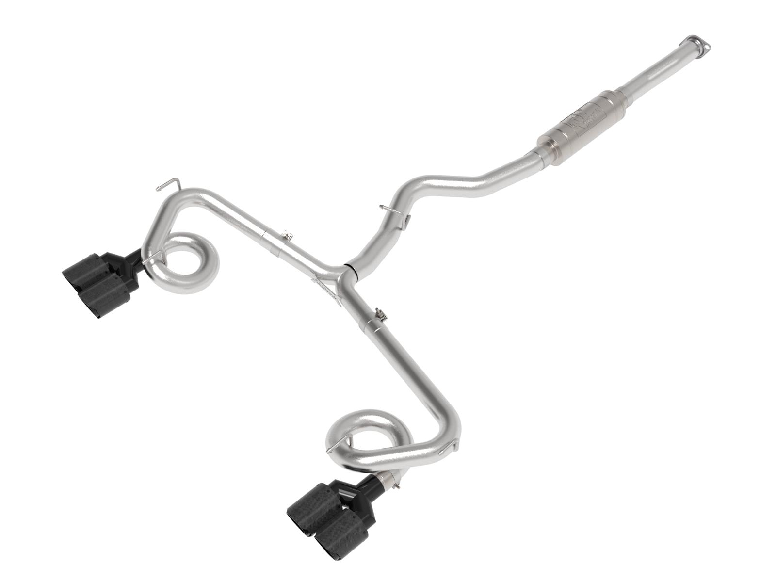 AFE Takeda 3 IN to 2-1/4 IN 304 Stainless Steel Cat-Back Exhaust w/ Black Tip (2015-2021 WRX , WRX STI) - 49-36810-C