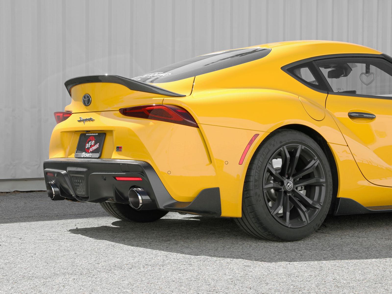 AFE Takeda Cat-Back Exhaust System w/ Dual Rear Exit Carbon Fiber Tip (2021-2021 GR Supra) - 49-36050-C