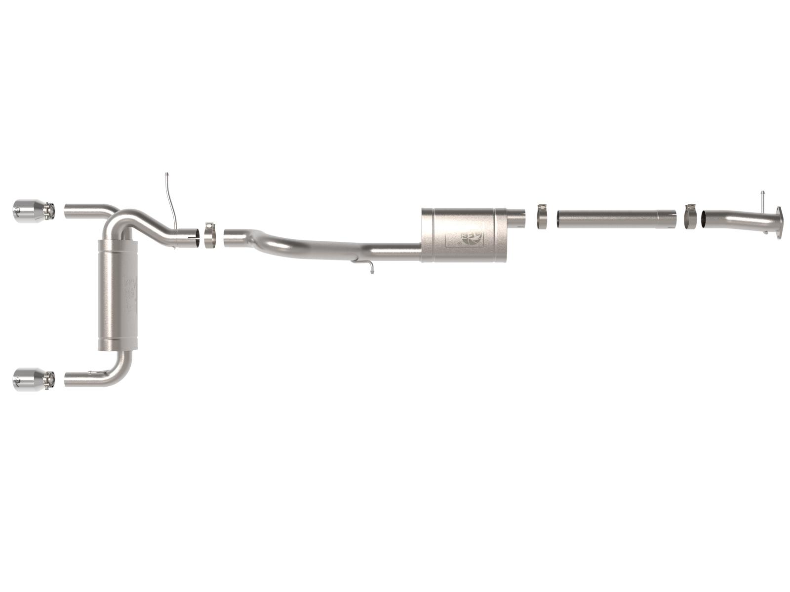 AFE 49-33138-P Vulcan 3" to 2.5" 304 Stainless Steel Cat-Back Exhaust System w/ Polished Tip (2021-2025 Bronco)
