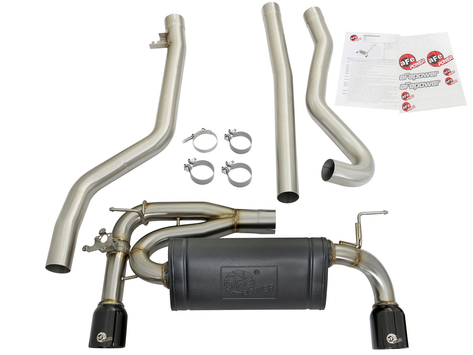 AFE MACH Force-Xp Stainless Steel Cat-Back Exhaust System w/Black Tips - 49-36334-B