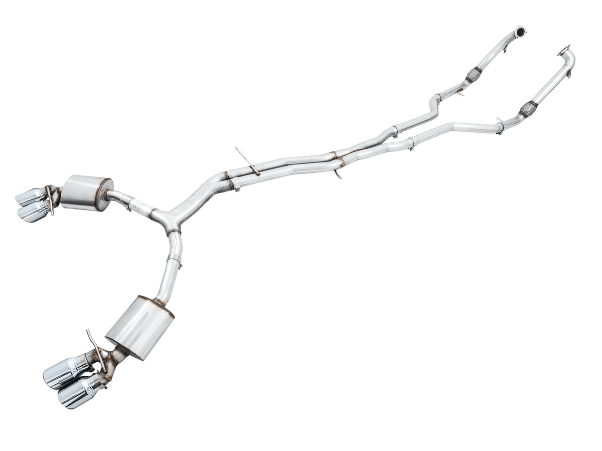 AWE Tuning Audi B9 S5 Sportback Touring Edition Exhaust - Non-Resonated (Silver 102mm Tips) - 3020-42056