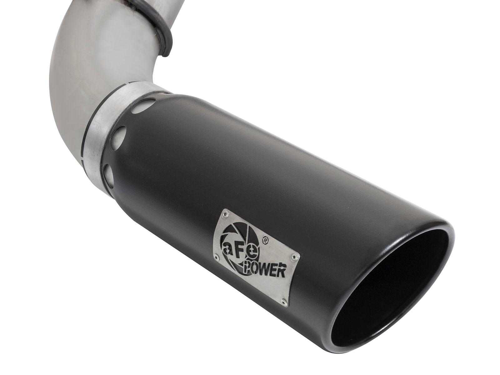 AFE Large Bore-HD 5 IN DPF-Back Stainless Steel Exhaust System w/Black Tip (2016-2019 Titan XD) - 49-46112-B