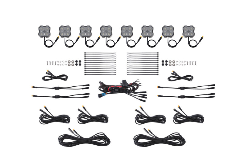 Diode Dyamics Rock Light - Red/White - M8 8-Pack