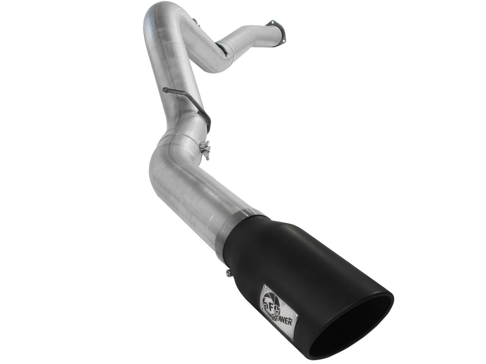 AFE ATLAS 5 IN Aluminized Steel DPF-Back Exhaust System w/Black Tip (2007-2010 Silverado 2500 HD, Silverado 3500 HD, Sierra 2500 HD, Sierra 3500 HD) - 49-04040-B