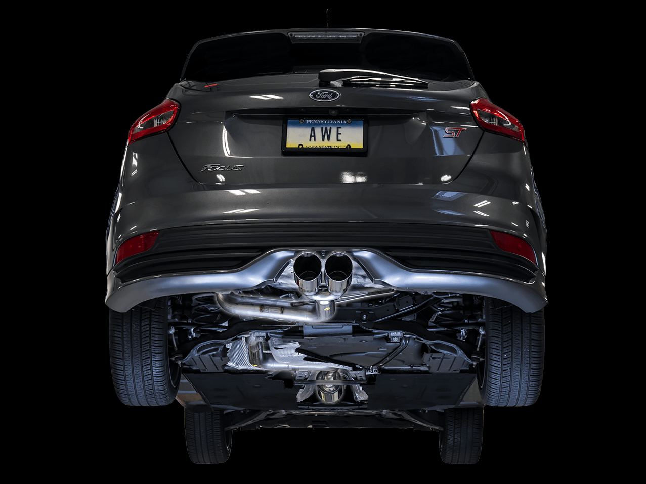 AWE 3020-33036 2013-2018 Focus ST Track Edition Catback Exhaust with Diamond Black Tips