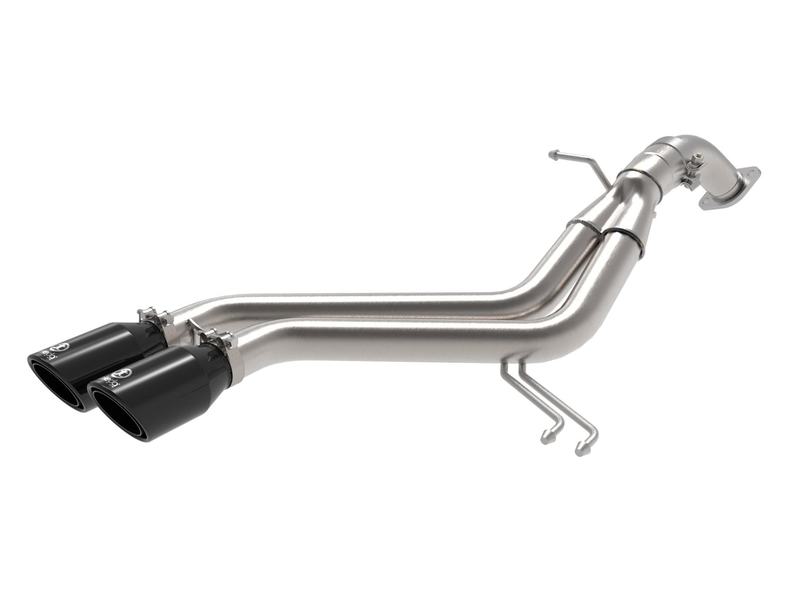 AFE Takeda 3 IN to 2-1/2 IN 304 Stainless Steel Axle-Back Exhaust w/ Black Tip (2013-2017 Veloster) - 49-37019-B