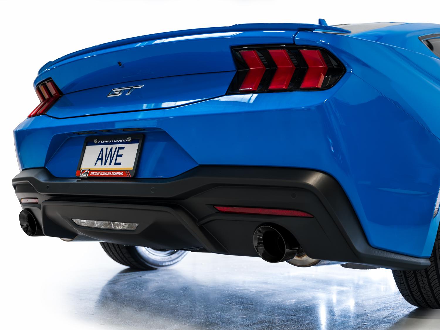 AWE Touring Edition Catback Exhaust - Dual Diamond Black Tips (2024-2026 Mustang GT) - 3015-33650