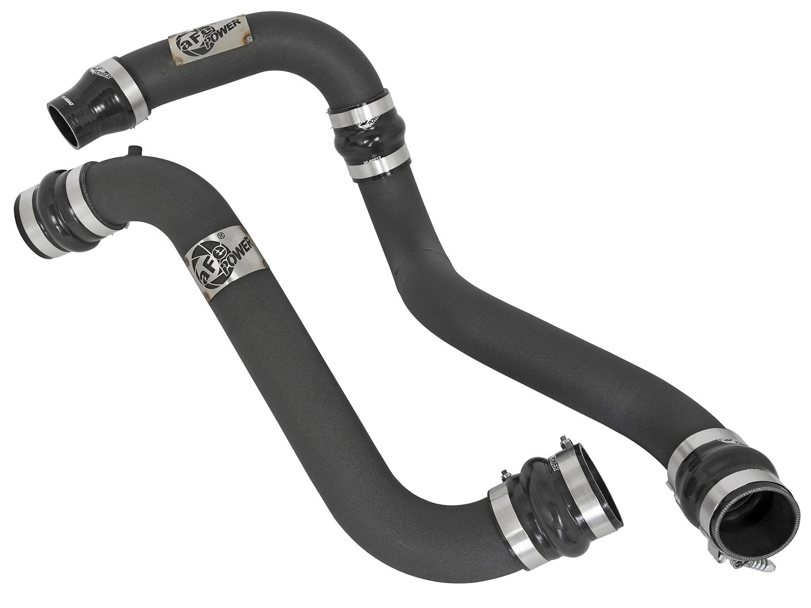 AFE BladeRunner 3 IN Aluminum Hot and Cold Charge Pipe Kit Black (2011-2016 Silverado 2500 HD, Silverado 3500 HD, Sierra 2500 HD, Sierra 3500 HD) - 46-20114-B