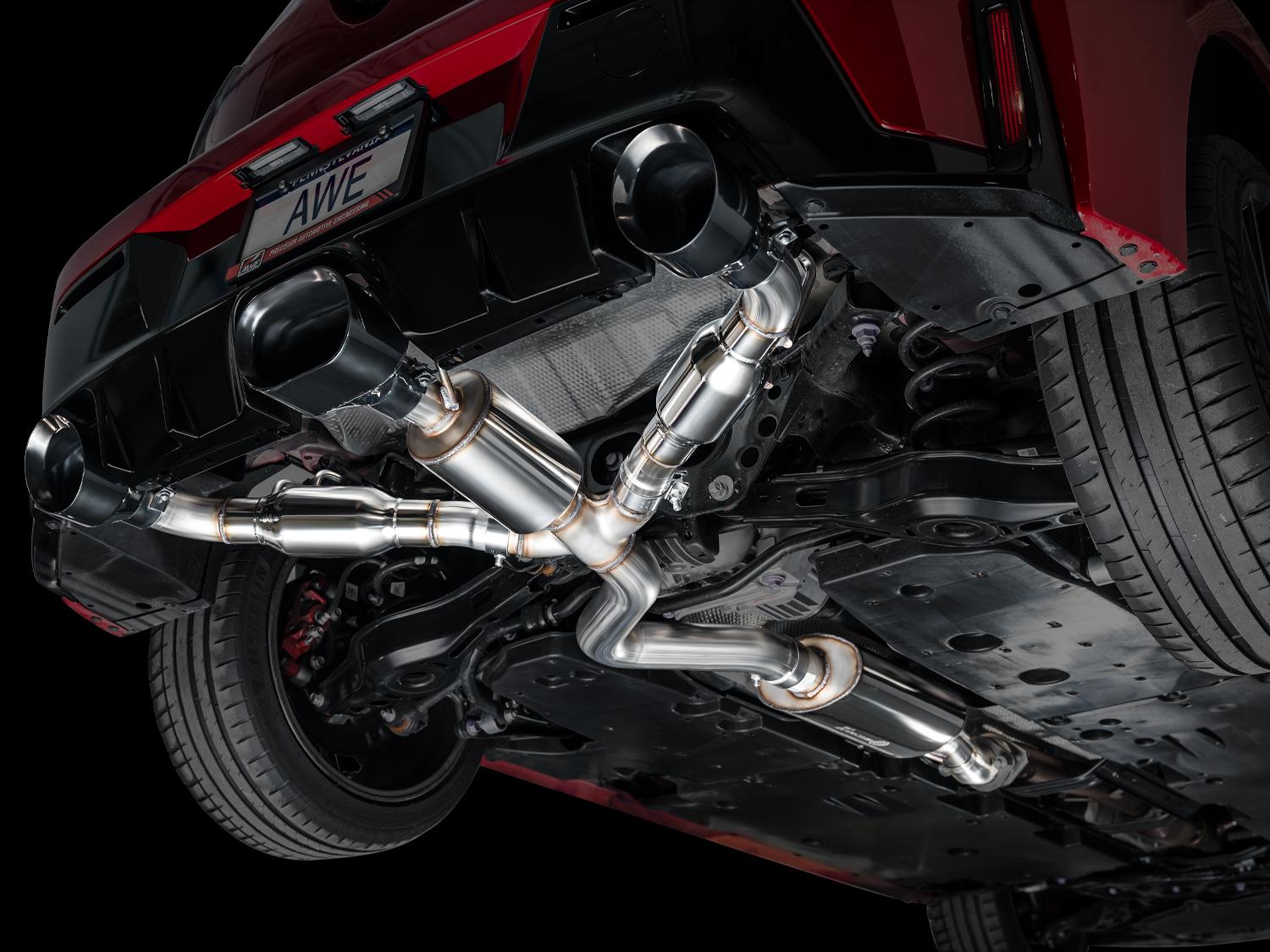 AWE Touring Edition Exhaust for GR Corolla - Diamond Black Tips - 3015-53472