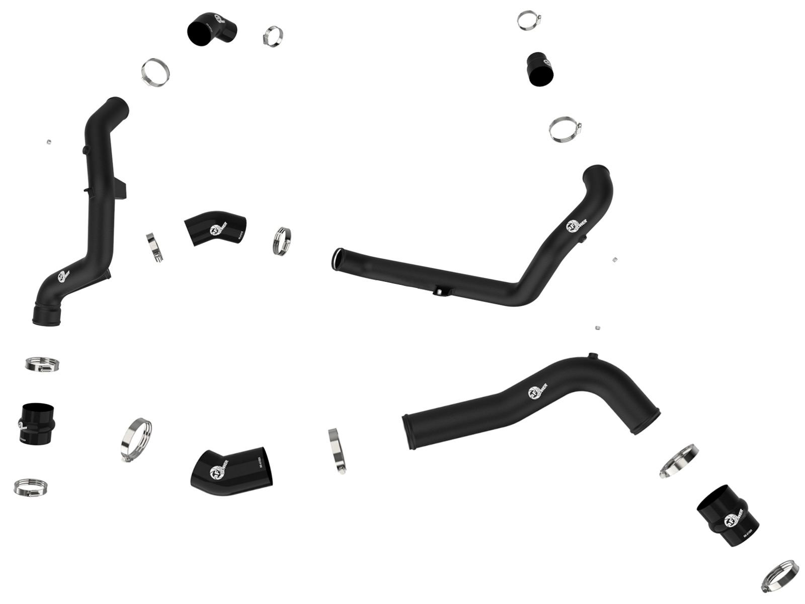 AFE BladeRunner Aluminum Hot & Cold Charge Pipe Kit - Black (2022+ Explorer ST) - 46-20674-B