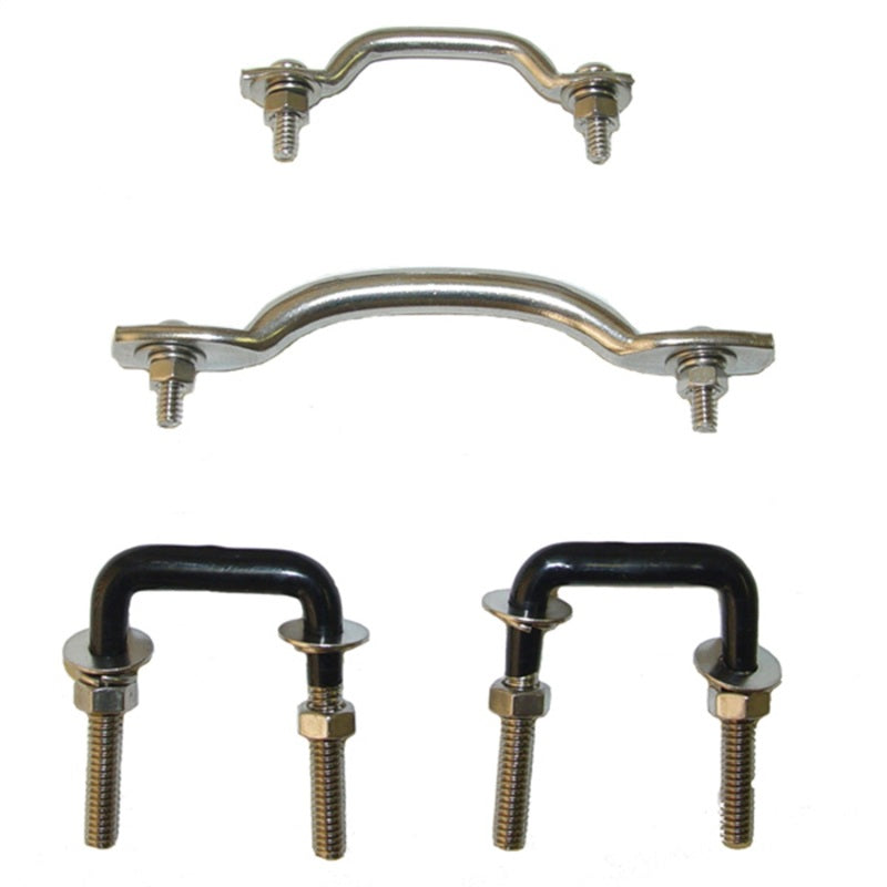 Rugged Ridge Windshield Tie Down Kit Stainless Steel; 55-95 Jeep Cj/Wrangler - 11104.02