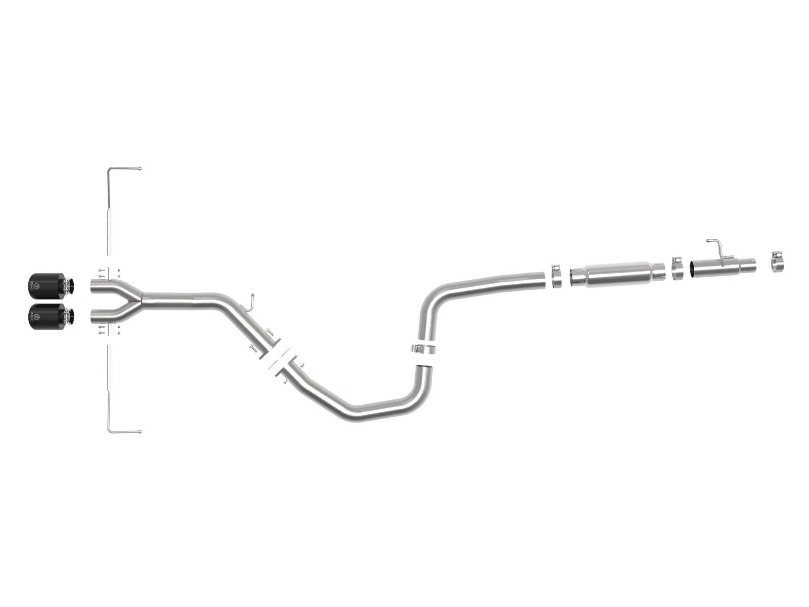 AFE Takeda 3 IN to 2-1/2 IN 304 Stainless Steel Cat-Back Exhaust w/ Black Tip (Hyundai Veloster 19-20 L4-1.6L (t)) - 49-37011-B