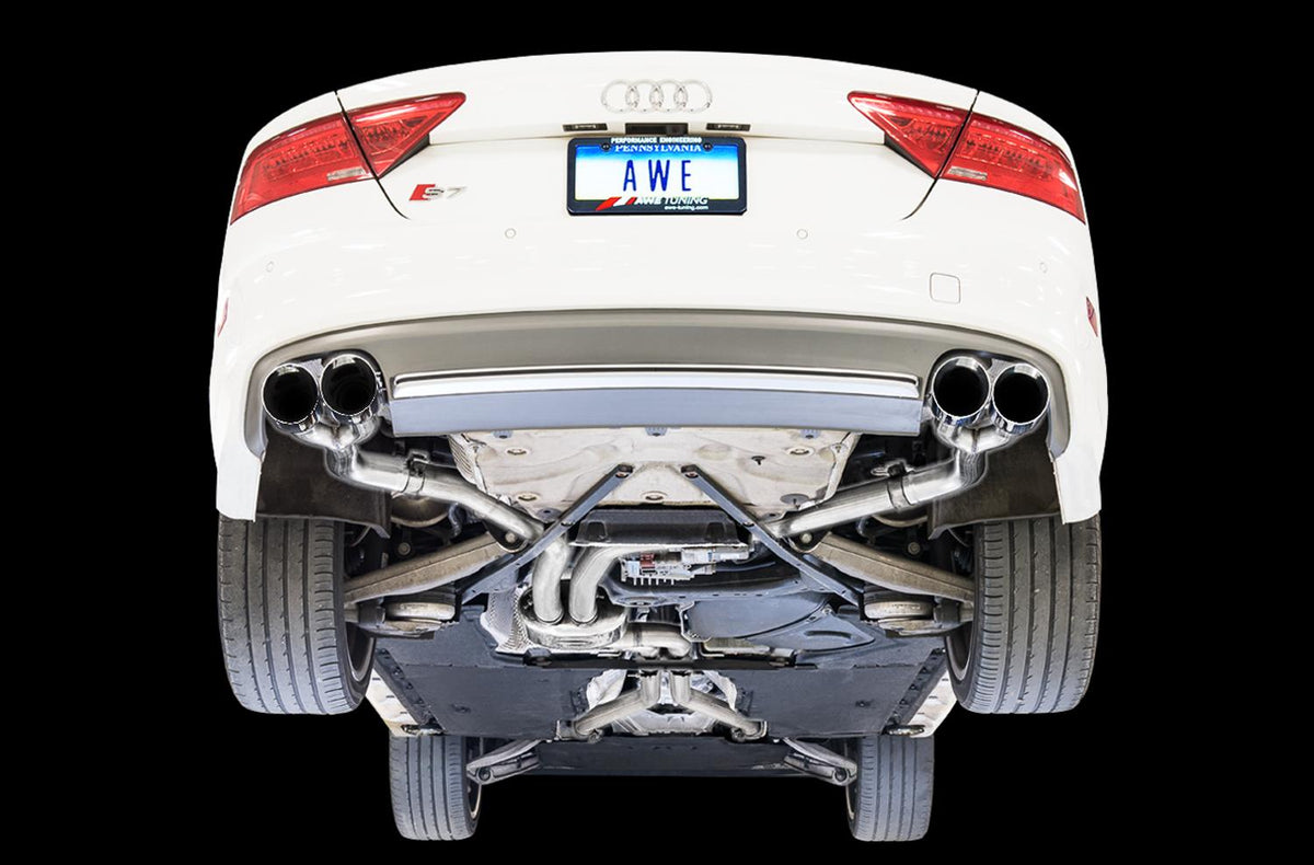 AWE Track Edition for Audi C7 S7 4.0T - Chrome Tips - 3020-42044