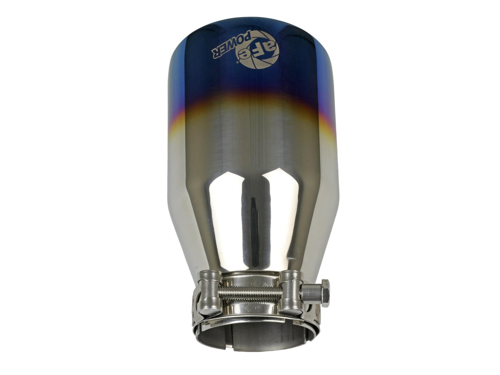 AFE MACH Force-Xp 304 Stainless Steel Clamp-on Exhaust Tip Blue Flame - 49T25404-L071