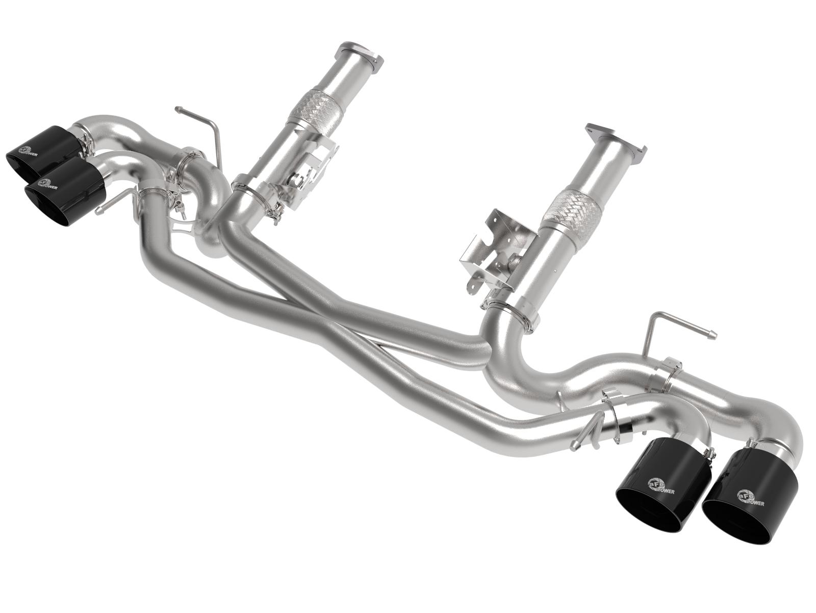 AFE MACH Force-Xp 2-1/2 IN 304 Stainless Steel Cat-Back Exhaust w/Black Tips (Chevrolet Corvette (C8) 2020 V8-6.2L) - 49-34127NM-B