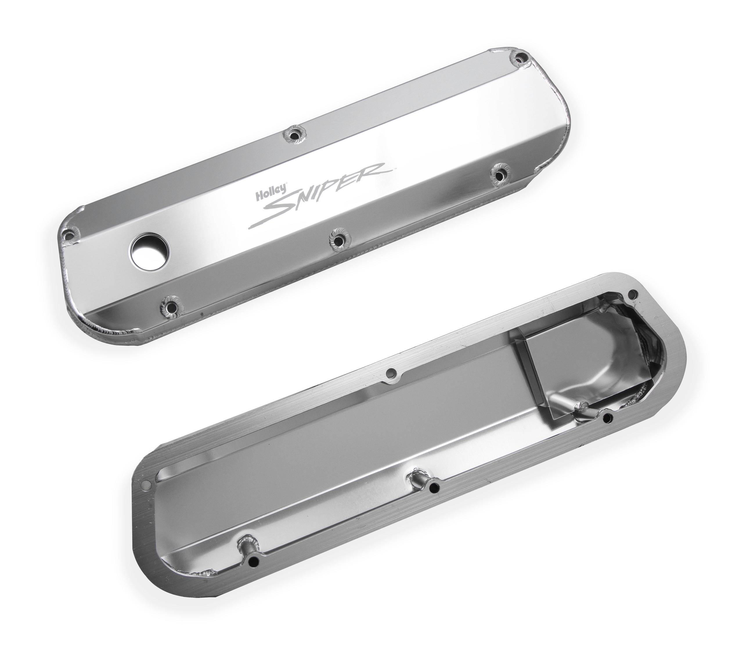 Holley Aluminum Valve Cover Set (1962-1985 Mustang, Mustang II, Ranchero, Thunderbird, Torino, Bronco, Country Sedan, Country Squire, Custom 500, E-100 Econoline, E-200 Econoline, E-300 Econoline, Fairlane, Falcon, Falcon Sedan Delivery, Galaxie, Galaxie