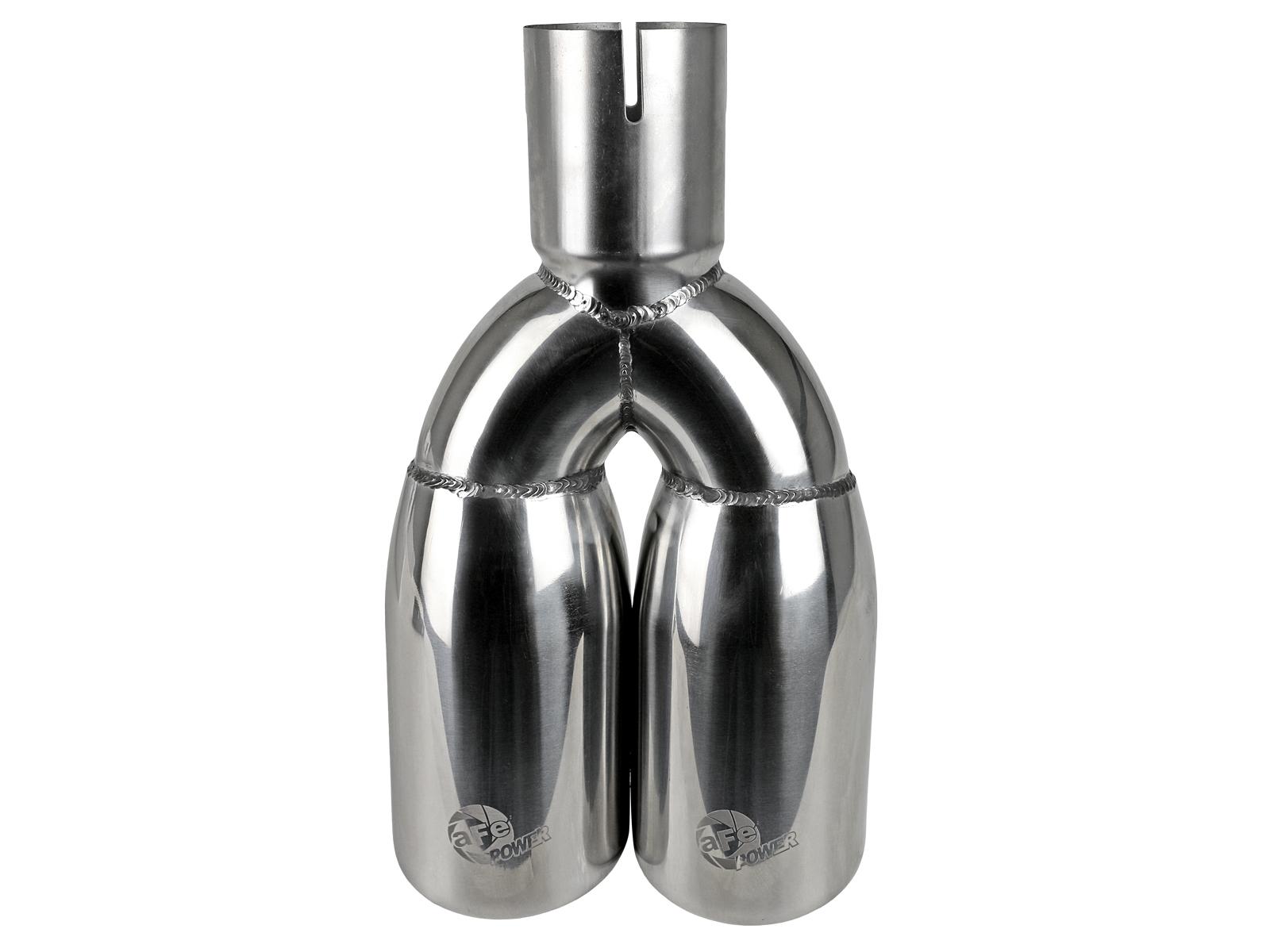 AFE MACH Force-Xp 304 Stainless Steel Clamp-on Exhaust Tip Polished (2-1/2 IN Inlet x 3-1/2 IN Outlet X 12 IN L) - 49T25374-P12