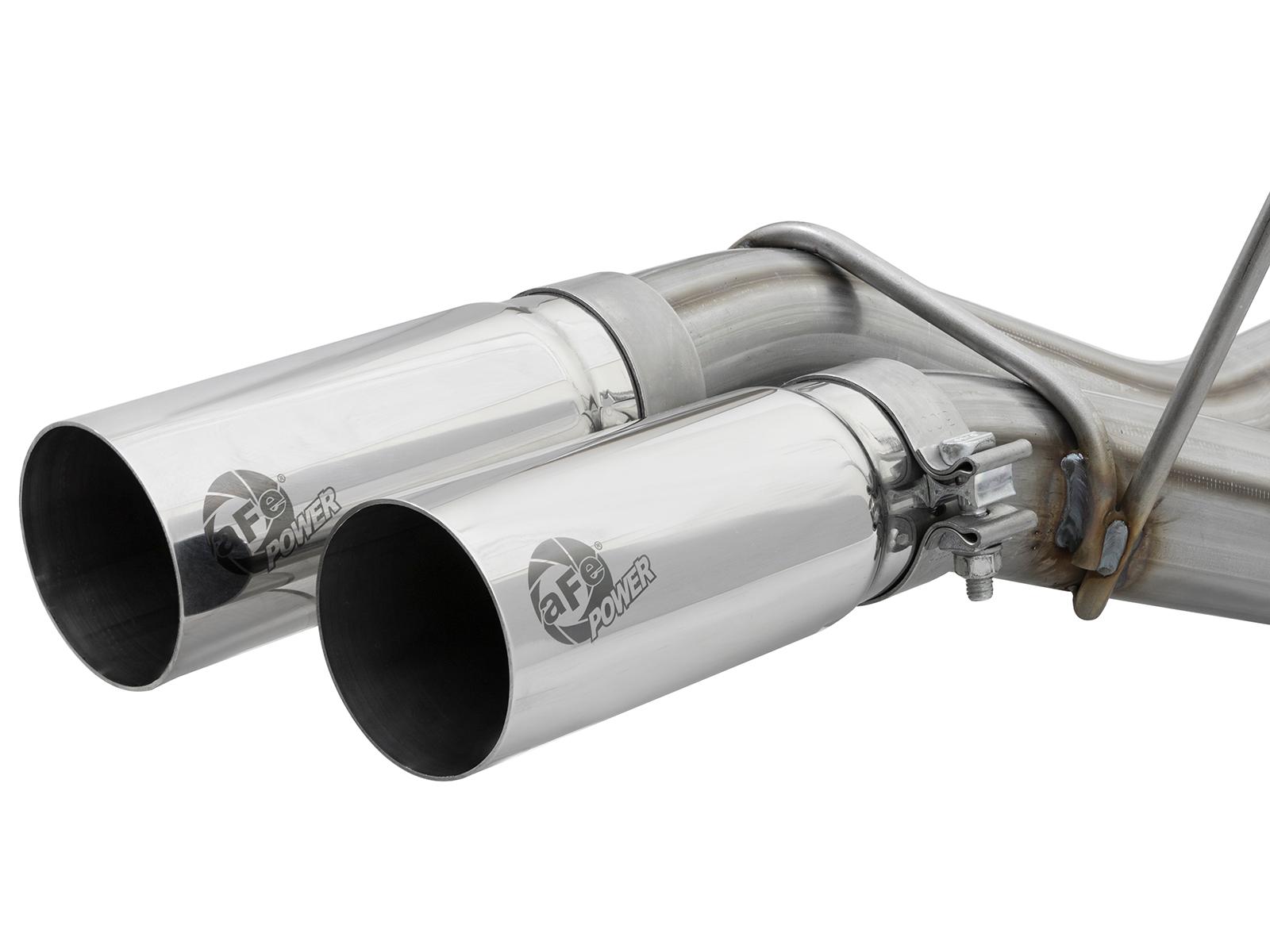AFE Rebel Series 3 IN 409 Stainless Steel Cat-Back Exhaust System w/Polished Tip (2017-2020 F-150) - 49-43091-P