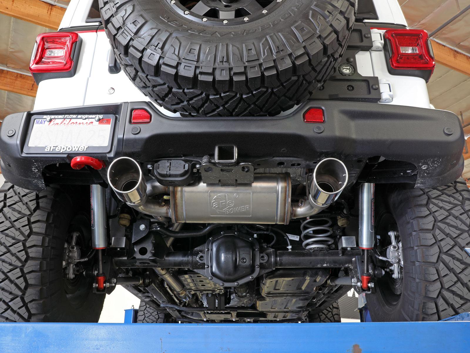 AFE Rebel Series Cat-Back Exhaust System w/ Polished Tip (2018-2021 Wrangler) - 49-48096-P