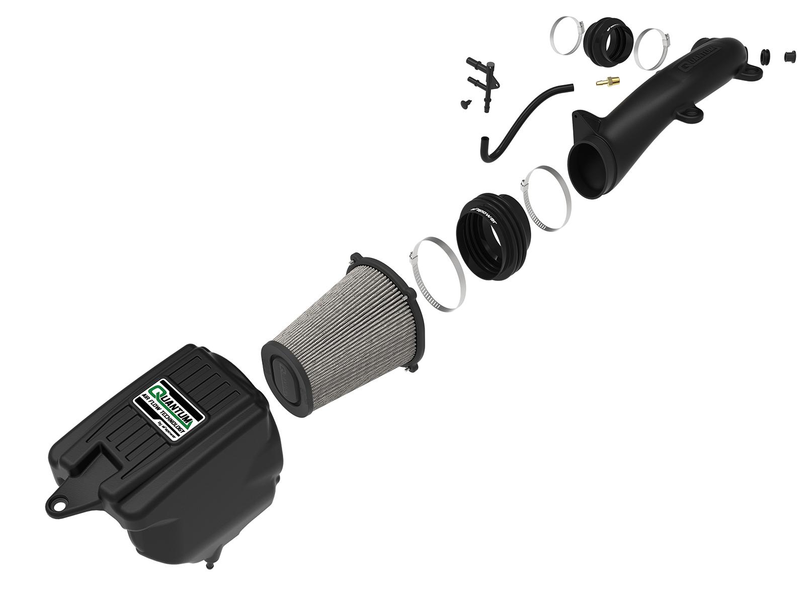 AFE QUANTUM Cold Air Intake System w/ Pro DRY S Media (Jeep Wrangler (JL) 18-20 L4-2.0L (t)) - 53-10019D