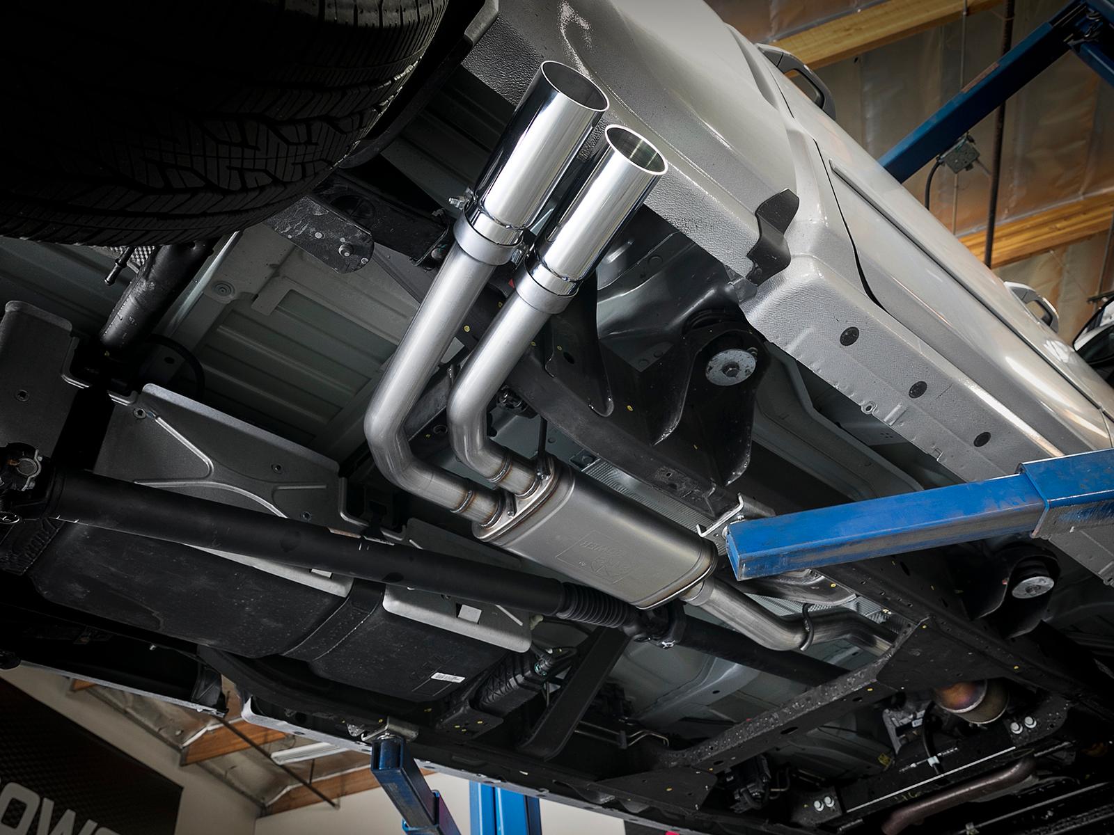AFE Rebel Series 3 IN to 2-1/2 IN 409 Stainless Steel Cat-Back Exhaust w/ Polish Tip - 49-44098-P