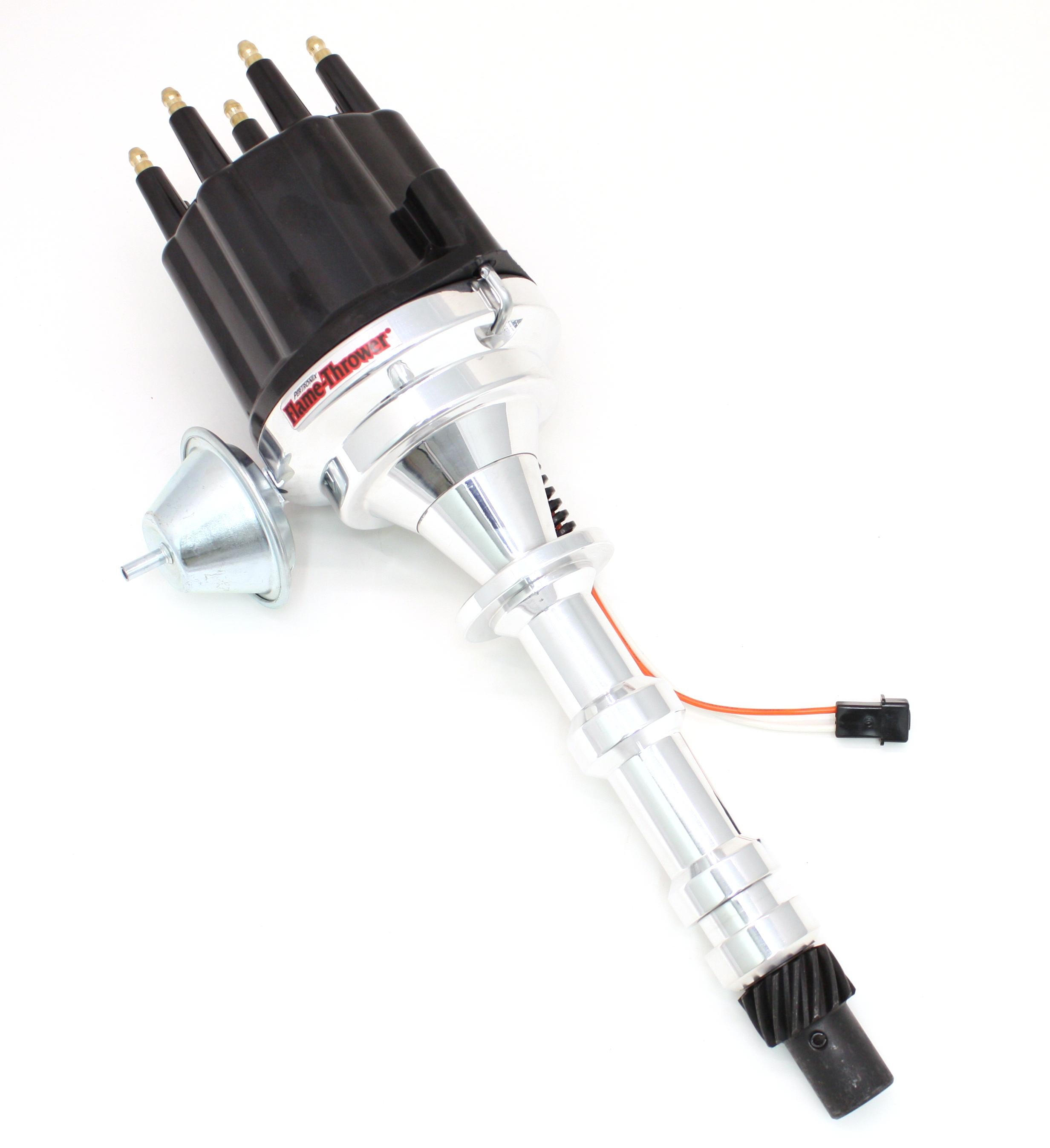 Pertronix D301710 Flame-Thrower Electronic Distributor Billet Magnetic Trigger Chevy 348-409 Black Male Cap Vacuum Advance - D301710