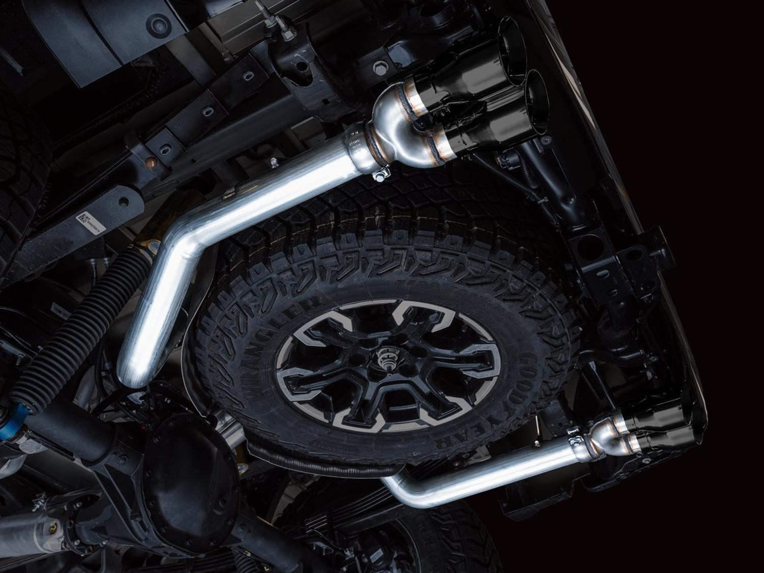 AWE 0FG Catback Exhaust - Quad Diamond Black Tips (2022-2023 GMC Silverado ZR2 / Sierra AT4X) - 3015-43284