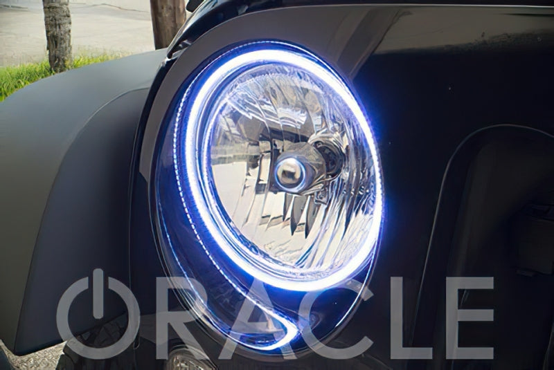 Oracle 7" Round Surface Mount LED Headlight Halo Kit - Green
