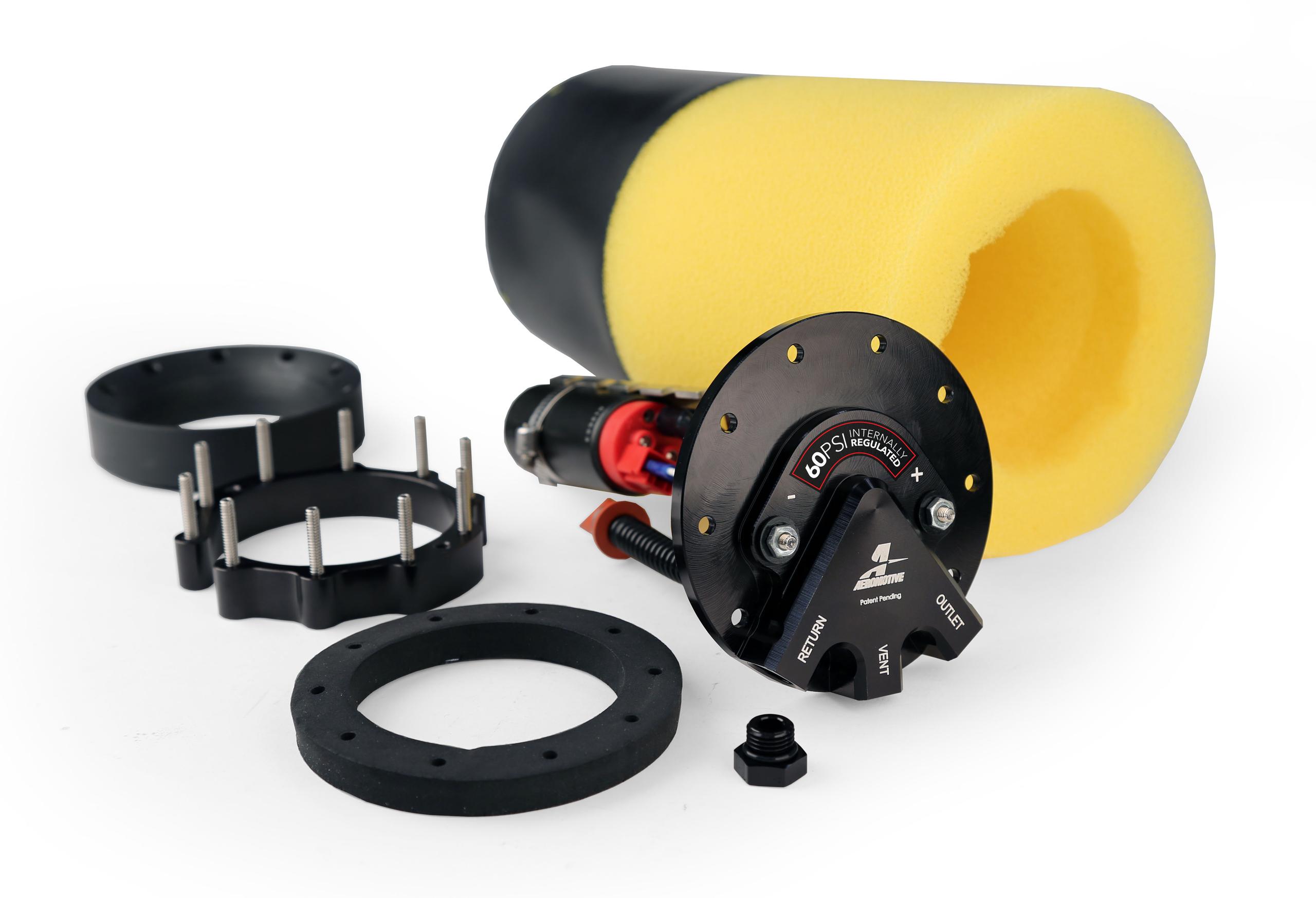 Aeromotive EFI Returnless Phantom 200, 58-60 PSI Internally Regulated. ORB-06 Outlet and Vent Ports. Requires AN-06 Supply Line and High Flow Filter. - 18398