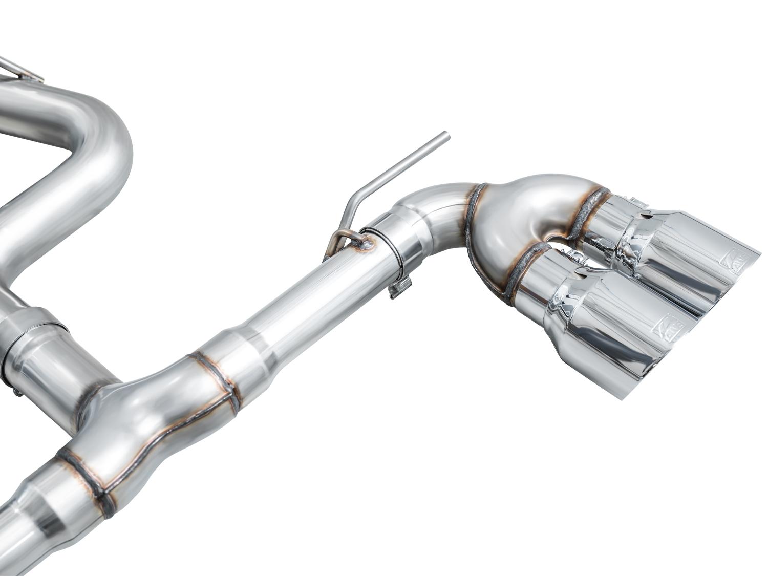 AWE Track Edition Exhaust for Volkswagen MK8 Golf R - Chrome Silver Tips - 3020-42658