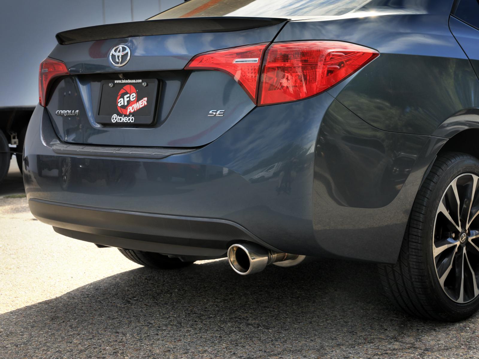 AFE Takeda 2-1/2 IN 304 Stainless Steel Axle-Back Exhaust System w/ Polished Tip (2014-2019 Corolla) - 49-36083-P