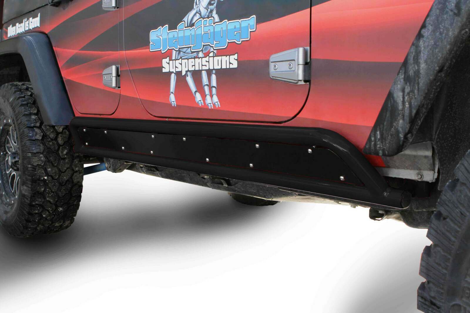 Steinjager Armor Wrangler JK 2007-2018 Rock Sliders Phantom Frame for 4 Door Models Black - J0044881