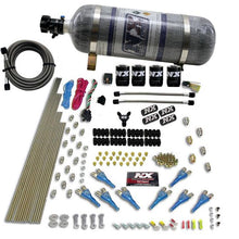 Nitrous Express 8 Cyl Shark Direct Port, 4 Solenoids, With Composite Bottle (200-600Hp Jetting) - 90006-12