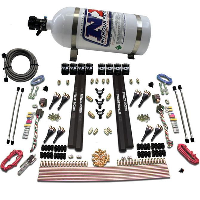 Nitrous Express Sx2 Dual Stage 8 Solenoid /Gasoline 200-1200Hp With 10Lb Bottle - 90009-10