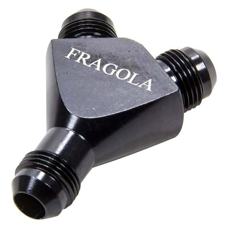 Fragola Y-Fitting, 8AN Male All , Black - 900608-BL