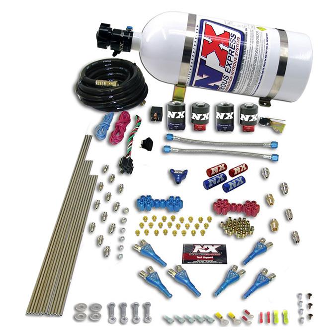 Nitrous Express Pro-Shk/Alc (250-350-450-550-650Hp) 4 Solenoids With 10Lb Bottle - 90065-10